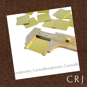 20X20mm Brass Square Blanks, 1 Pair