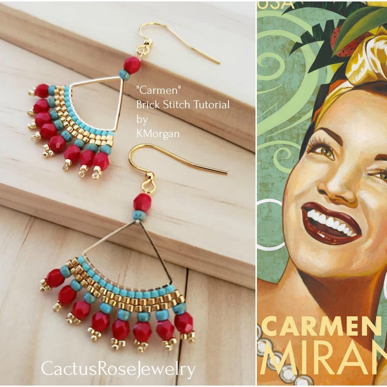 Carmen, Caballero, A Brick Stitch Earring Tutorial by KMorgan image 2