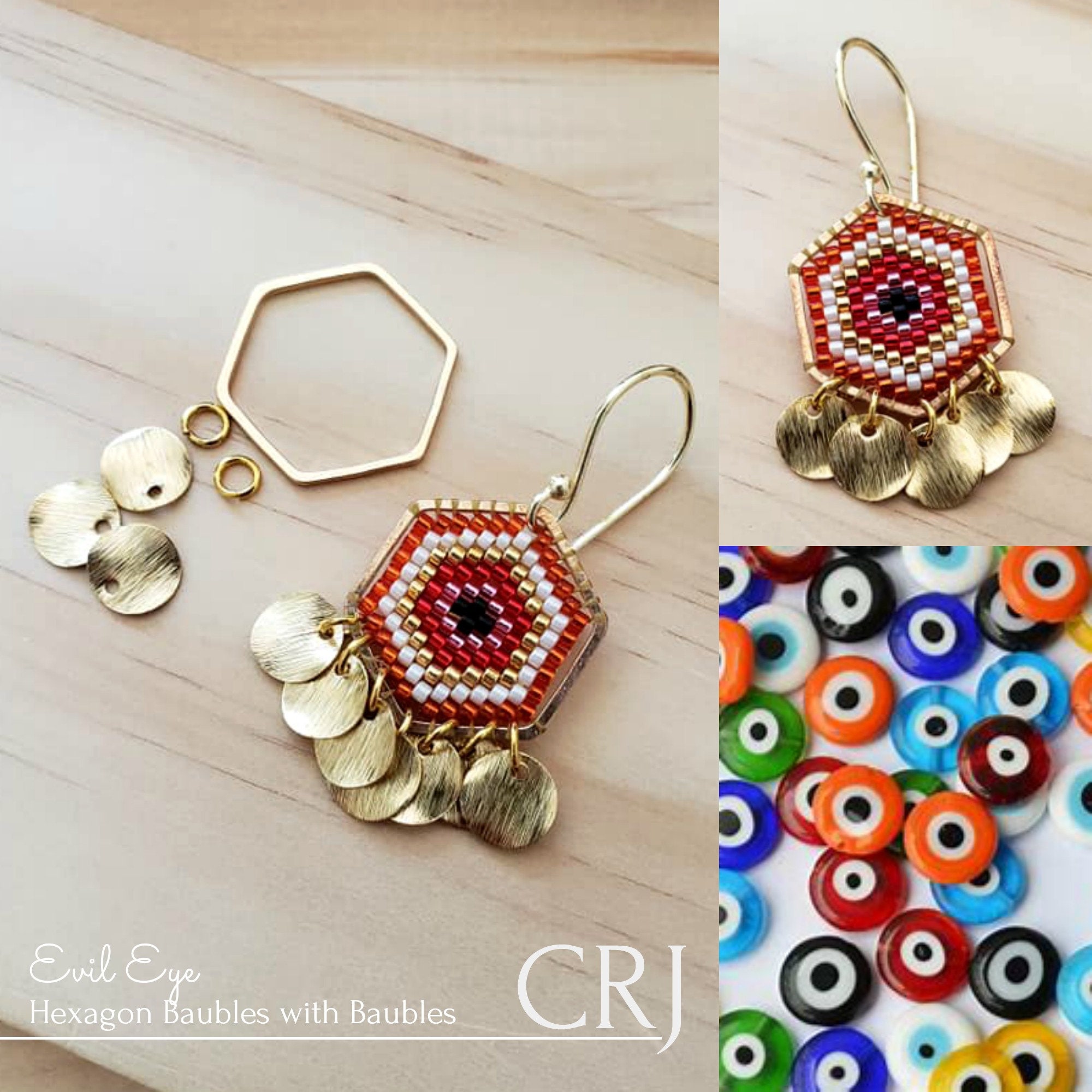 Evil Eye 22mm Hexagon Bauble Version II Tutorial With Step by - Etsy