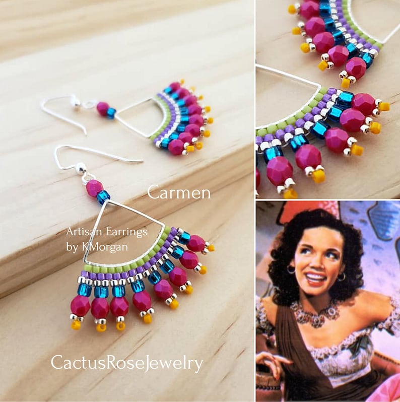 Carmen, Caballero, A Brick Stitch Earring Tutorial by KMorgan image 4