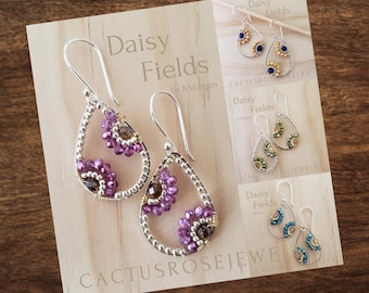 Daisy Fields Earring Tutorial, Wire Wrapping and Bead Weaving Downloading PDF