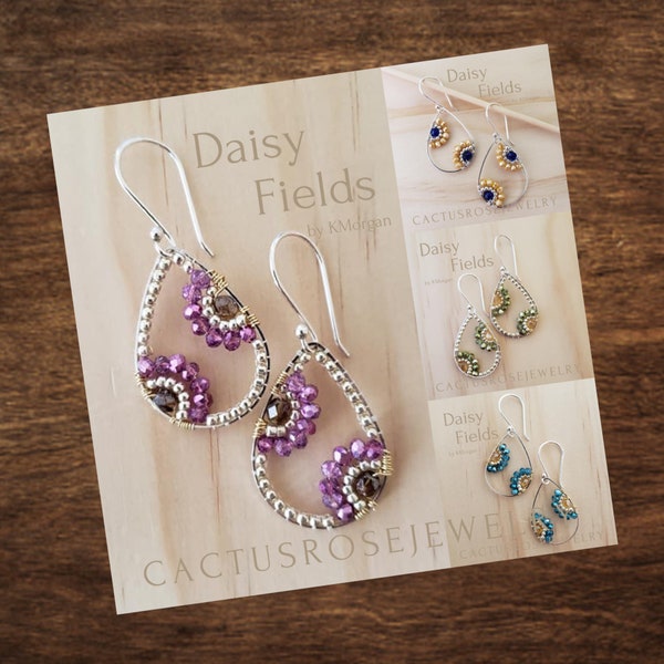 Daisy Fields Earring Tutorial, Wire Wrapping and Bead Weaving Downloading PDF