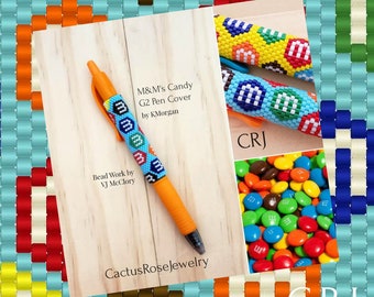M & M's Candy G2 Pen Cover Pattern Even Count Peyote Instant Downloading PDF. This pattern will retire Dec. 17, 2025