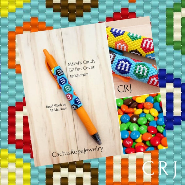 M & M's Candy G2 Pen Cover Pattern Even Count Peyote Instant Downloading PDF