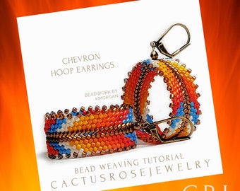 Chevron Hoop Earrings Tutorial with pattern Instant Downloading PDF by KMorgan CRJ