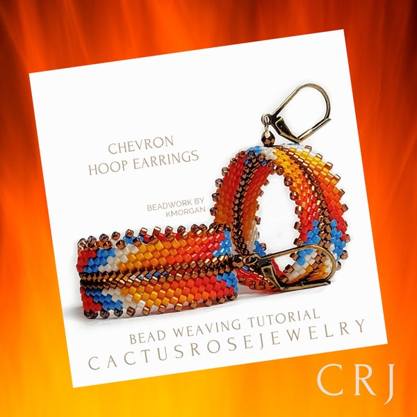 Chevron Hoop Earrings Tutorial with pattern Instant Downloading PDF by KMorgan CRJ