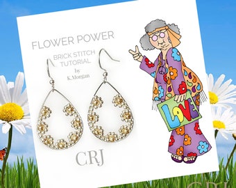 Flower Power, Brick Stitch Earrings Tutorial