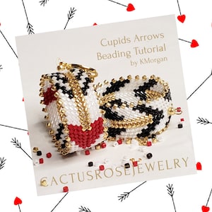 Cupids Arrows, Earring Bead Weaving Tutorial Instant Downloading PDF