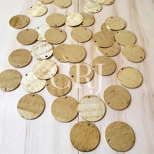 18mm Round Raw Brass Brushed Finished Blank Sold in Pairs