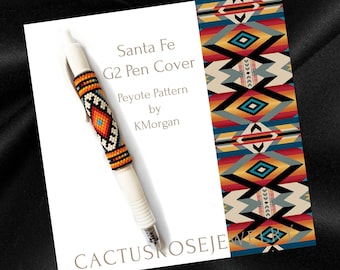 Santa Fe Pen Cover, Odd Count Peyote Pattern by KMorgan CRJ