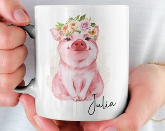Personalized, Just A Girl Who Loves Pigs, Pig Lover Gift, Funny Pig Mug, Cute Pig Gift For Pig Lover Mug, Pig Coffee Mug