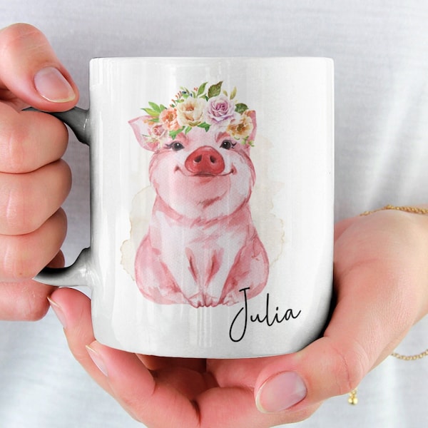 Personalized, Just A Girl Who Loves Pigs, Pig Lover Gift, Funny Pig Mug, Cute Pig Gift For Pig Lover Mug, Pig Coffee Mug