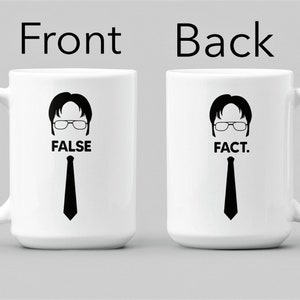 The Office Dwight Schrute Mug, Dwight Fact/False Mug, Dwight Fact/False Mug, Funny Coffee Mug, The Office Mug, Gift for Him, Gift for Her