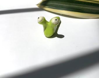 Miniature Ceramic Slug, Fairy Garden Accessory, Tiny creatures for terrarium, Plant Buddy, Garden Art, House plant accessory