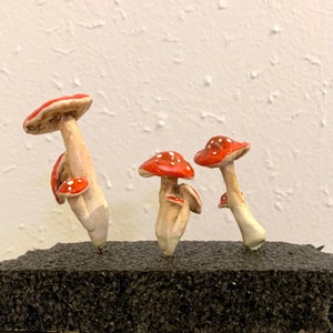 Large Fairy Garden Miniature Mushroom Clusters, Realistic Clay Mushrooms, Doll House Garden Accessory, Terrarium Figurine