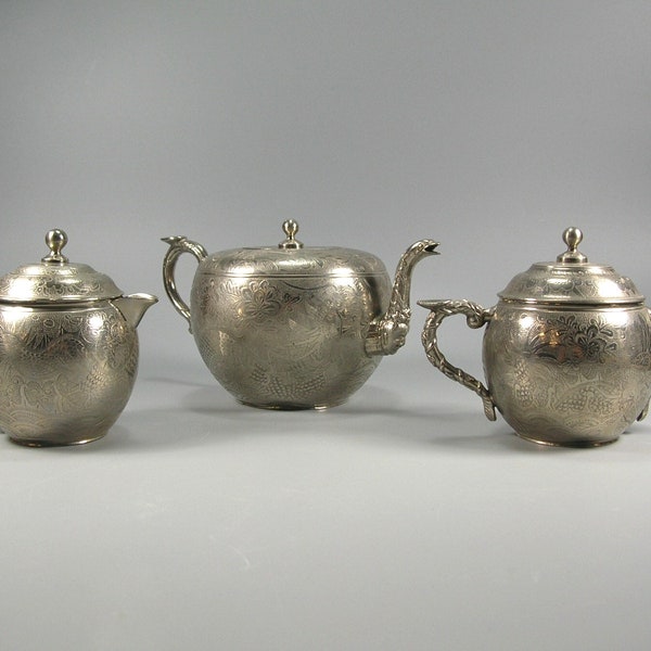 Pewter Tea Set Etsy