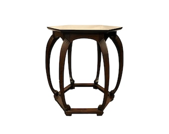 Neoclassical Asian Influenced Drum Stool by Baker Furniture