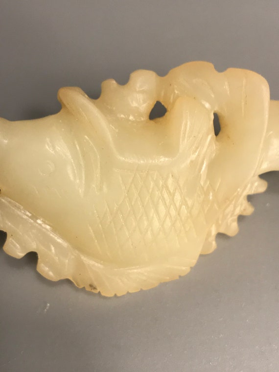 Qing Dynasty Antique Chinese White Serpentine Jad… - image 6