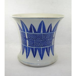 Unusual Chinese Blue & White Porcelain Brush Pot Qing Dynasty