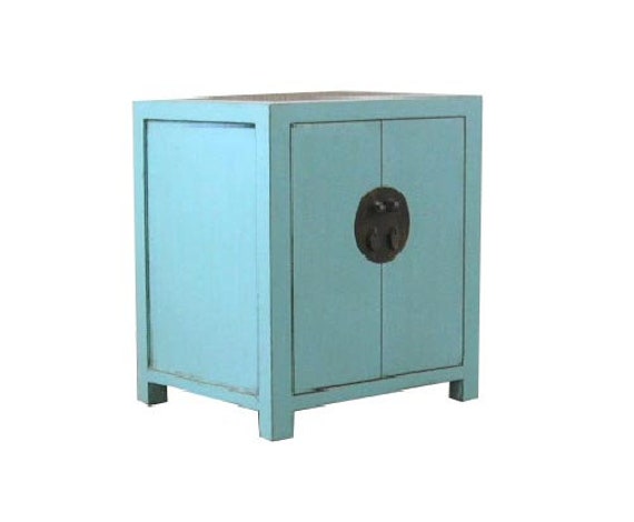 Small Chinese Northern Country Style Powder Blue Lacquered Etsy