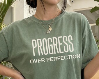 ABA Therapist Shirt, Progress Over Perfection Tee, BCBA RBT Shirt, Behavior Analyst Graphic Tee, Comfort Colors T Shirt