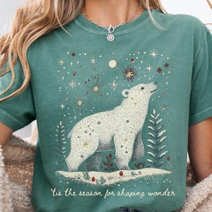 ABA Therapist Polar Bear Shirt, BCBA Christmas Gift, Comfort Colors Tee, Winter Toop, Tis the Season for Shaping Wonder,