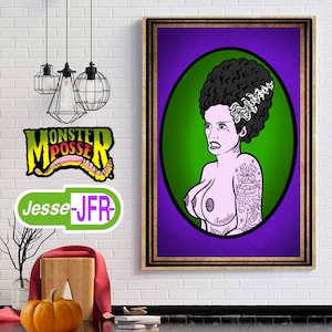 Canvas wall art “Frankie’s Girl” Monster Posse x JesseJFR available in various sizes