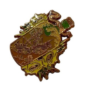 Regrets and Skeletons 1.75 inch enamel pin by JesseJFR
