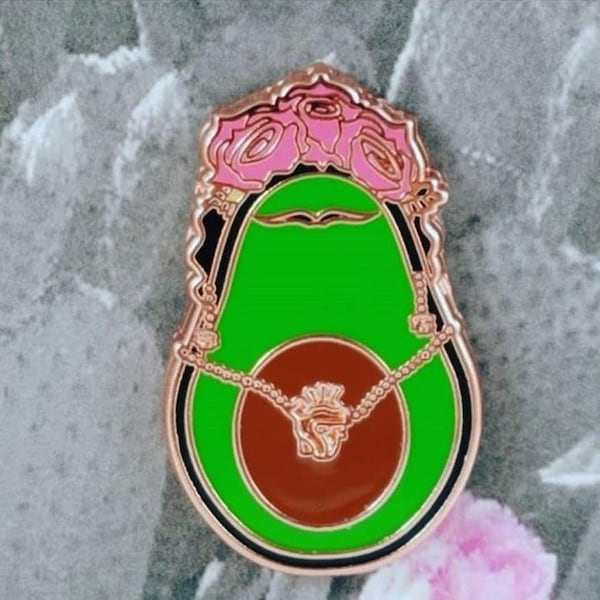 NEW Frida Cado enamel pin 1.25 inch avocado hard enamel pin by  JesseJFR