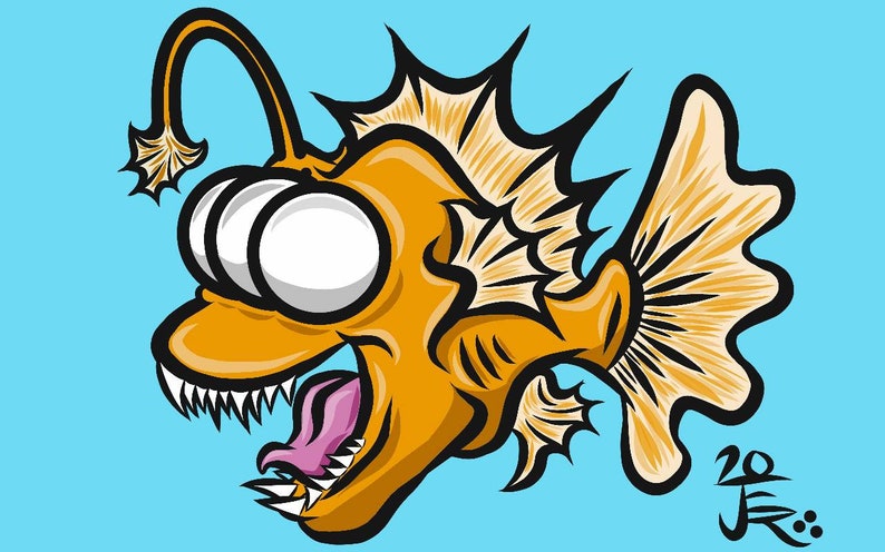 Angler Blinky canvas art print by JesseJFR various sizes available