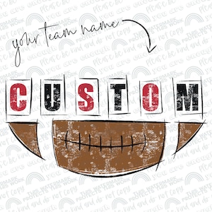 Custom team name hand drawn football PNG