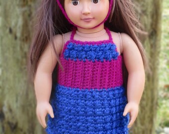 Crochet 18 inch Doll Dress Pattern, Party Outfit (PDF Pattern)