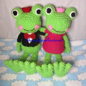 Crochet frog pattern, crochet princess frog, crochet prince frog, pdf file