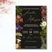 Moody Florals Wedding Invitation Template, Printable Wedding Invitation, Dark Floral Invitation ...
