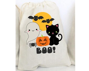 Halloween Cotton Favor Bags: Trick or Treat, Set of 5