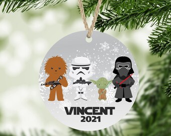 Christmas Ornament Space Wars Ornaments Personalized Kids Ornaments Galaxy Outer Space Ornaments