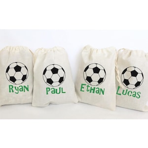 Soccer Favor Bags Soccer Sports Party Favors Personalized Party Gift Bags Loot Bags Goodie Bags Sports Team Soccer Birthday - SET OF 5 BAGS