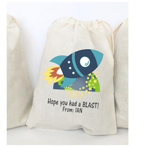 Rocket Ship Favor Bags Outer Space Party Favors - SET OF 5 BAGS
