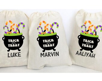 Personalized Halloween Trick or Treat Bags - Set of 5