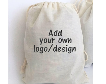 Custom Logo Cotton Bags: Set of 5 Promotional Business Bags