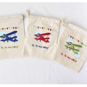 Airplane Party Favor Bags: Personalized Birthday Gift, Set of 5