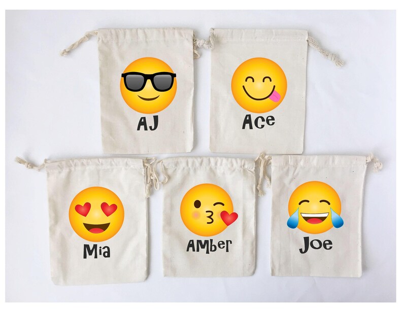 Emoji Favor Bags Emoji Party Favors Personalized Party Gift Etsy
