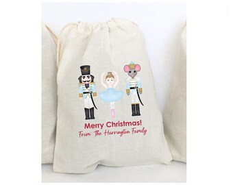 Nutcracker Holiday Gift Bag Personalized Christmas Party Bags SET OF 5 BAGS