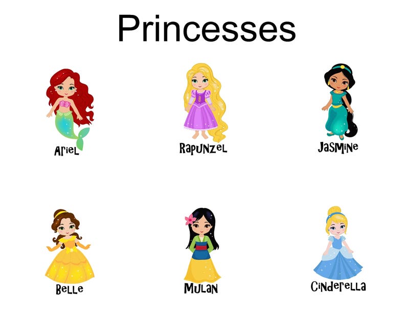 Princess Favor Bags Birthday Party Favors Prince Rapunzel Ariel Jasmine Belle Mulan Cinderella Cotton Drawstring Favor SET OF 5 BAGS image 2