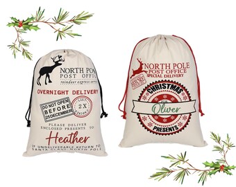 Christmas Bag Extra Large Santa Sack Christmas Gift Canvas Bag 19 x 27 inches Holiday Sack