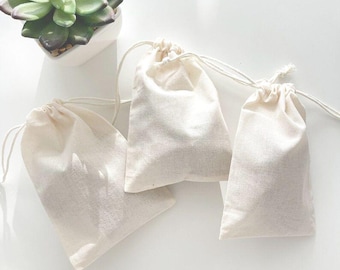 Cotton Double Drawstring Favor Bags: 4x6 Inch Party Gift