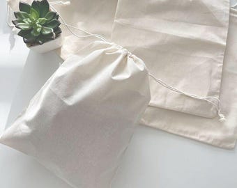Cotton Double Drawstring Bag: Party Favor, Gift Bag (10x12 Inches)