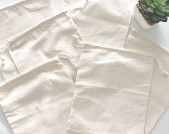Cotton Double Drawstring Favor Bags: 6x8 Inch Party Gift Bags