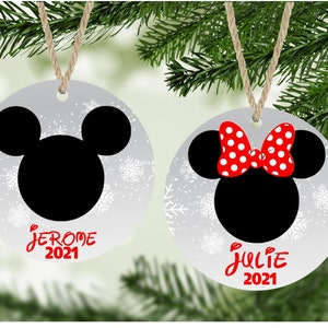 Mickey Mouse Ornament 2024 Personalized Christmas Ornament Mickey Mouse Minnie Mouse