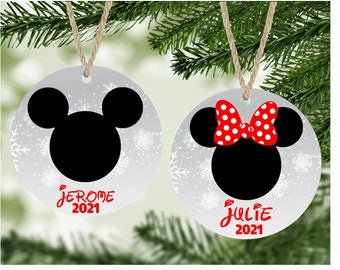 Mickey Mouse Ornament 2025 Personalized Christmas Ornament Mickey Mouse Minnie Mouse